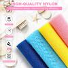 African Net Sponge Long Net Bath Sponge Exfoliating Shower Body Scrubber Back Scrubber Skin Smoother Body Exfoliating Cloth Nylon Bathing Scrubber for Men Women for Daily Use (Lake Blue Pink Yellow) view 4