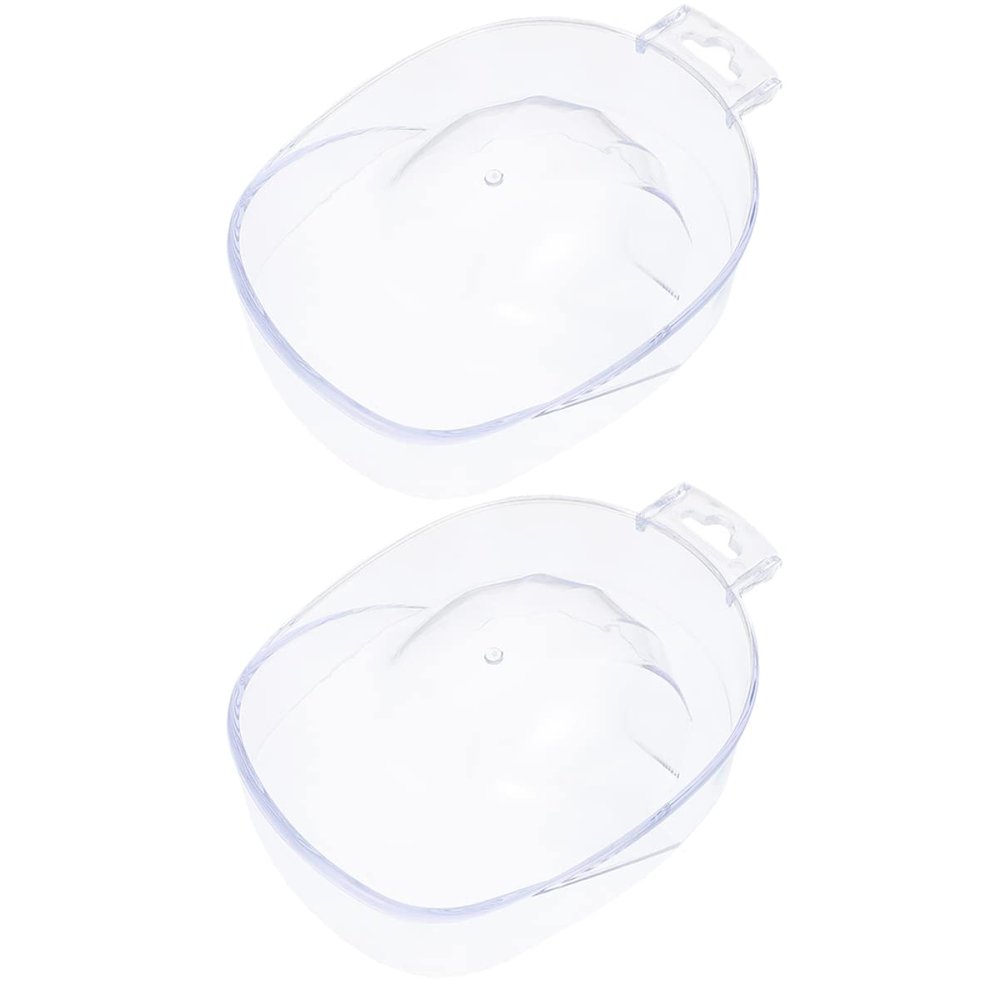 LALAFINA 2pcs Tools Accessories Bowl, or Soaking Remover Removers Polish for Home Polishing Bowls Art Kit Manicure Use Removing Tool Lightweight Gel off Containers Salon Spa Transparent