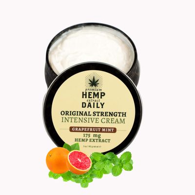 Hemp Daily Intensive Cream | Hemp Cream with Essential Oils | Vegan, Organic Ingredients | 5.0 Ounces (Grapefruit Mint)