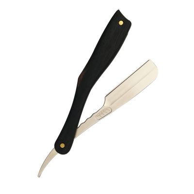 Straight Razor Shaving Solid Wood Handle and Saki Shears Blade (Ebony)