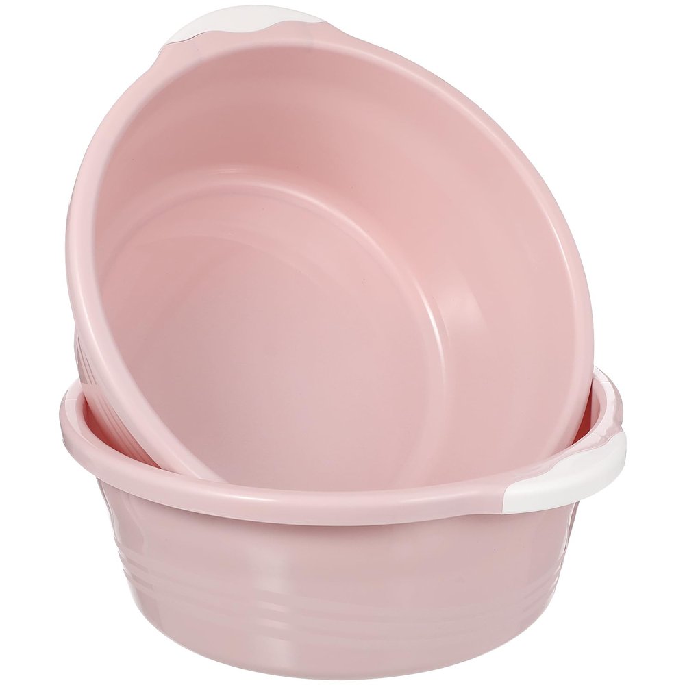 Alipis Bucket Classical Wash Basin 2pcs Wash Size Foot Household Plastic Home Bathroom Basin Simple Medium Washing Basins Foot Soak Tub