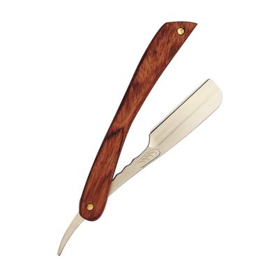 Straight Razor Shaving Solid Wood Handle and Saki Shears Blade (Natural Wood)