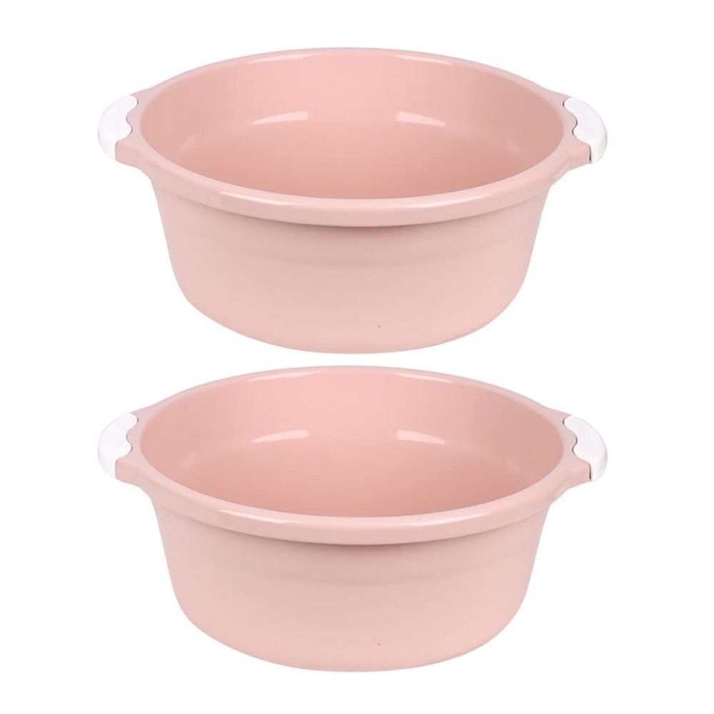2pcs Medium Plastic Wash Basin Versatile Home Bathroom and Foot Soak Basin Design Non- Bottom for Easy Use for Face Washing and Foot Bath