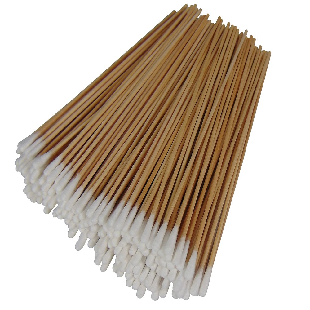 (Single Mini) Type-III 200pc Weapon Cleaning Swabs, 6 Inch Double Sided Cotton Swabs