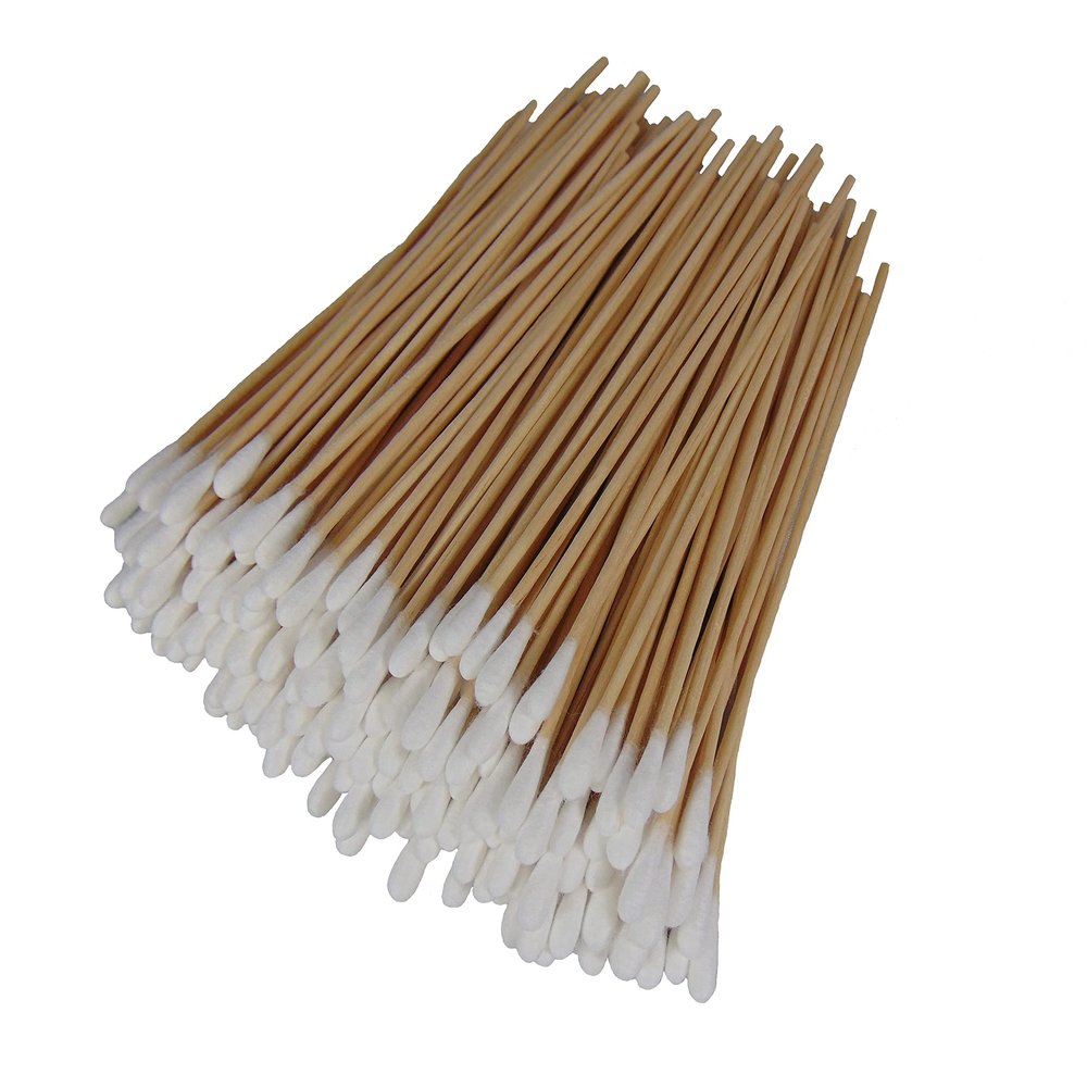 (Single Regular) Type-III 200pc Weapon Cleaning Swabs, 6 Inch Double Sided Cotton Swabs