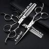 6/7 inch professional hairdressing scissors set exquisite rose pattern hairdressing special scissors styling tool stainless steel multifunctional hairdressing set (6in 3pc.) view 2