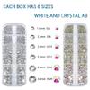 Nail Art Rhinestones Kit HUETFAT 240Piece Multi Shapes Glass Crystal AB Diamonds 2 Boxes Nail Gems Flatback Rhinestones AB Crystals+Clear for Crafts Shoes Makeup with Wax Pen/Tweezers view 4