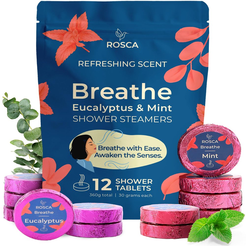 Shower Steamers Aromatherapy - Eucalyptus & Mint Shower Bath Bombs w/Essential Oils for Self Care and Relaxation | Birthday Gifts for Women, Men Who Have Everything