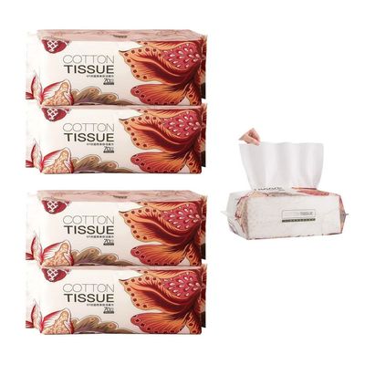 RUIWAN 4 Packs 100% Soft Cotton Disposable Cleaning Face Towel,Facial Cleansing Cotton Non-woven Cotton Wet and Dry wash Towel,Multi-purpose Disposable Face Towel,Removing Makeup and Clean