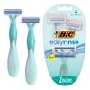 BIC EasyRinse Anti-Clogging Women's Disposable Razors for a Smoother Shave With Less Irritation*, Easy Rinse Shaving Razors With 4 Blades, 2 Count view 1