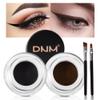 evpct 2 in 1 Black & Brown Gel Eyeliner Waterproof Smudge Proof for Waterline Eyebrow Cream Pomade Set with Brushes Long Wear delineador blanco Work Great with Eyebrow Eyeliner Face Body Paint Stick view 1