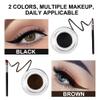 evpct 2 in 1 Black & Brown Gel Eyeliner Waterproof Smudge Proof for Waterline Eyebrow Cream Pomade Set with Brushes Long Wear delineador blanco Work Great with Eyebrow Eyeliner Face Body Paint Stick view 2
