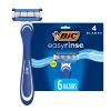 BIC EasyRinse Anti-Clogging Men's Disposable Razors for a Smooth Summer Shave With Less Irritation, Shaving Razors With 4 Blades, 6 Pack view 1