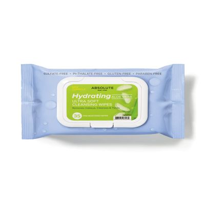 Absolute New York Ultra Soft Cleansing Wipes Aloe Vera (35 Count, Hydrating Aloe Vera)