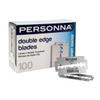 Personna DE Stainless Steel Double Edge Blades - 2.875" Length, 2" Width, 1.0625" Height, 100-Pack - 60-0257-NUPC view 1