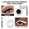 evpct 2 in 1 White & Black Gel Eye Liner Waterproof Smudge Proof for Waterline White Liquid Eyeliner Pen Pencil Cream Eyebrow Pomade Set with Brushes Work Great with Eyeliner Face Body Paint Stick view 2