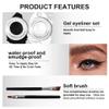 evpct 2 in 1 White & Black Gel Eye Liner Waterproof Smudge Proof for Waterline White Liquid Eyeliner Pen Pencil Cream Eyebrow Pomade Set with Brushes Work Great with Eyeliner Face Body Paint Stick view 4