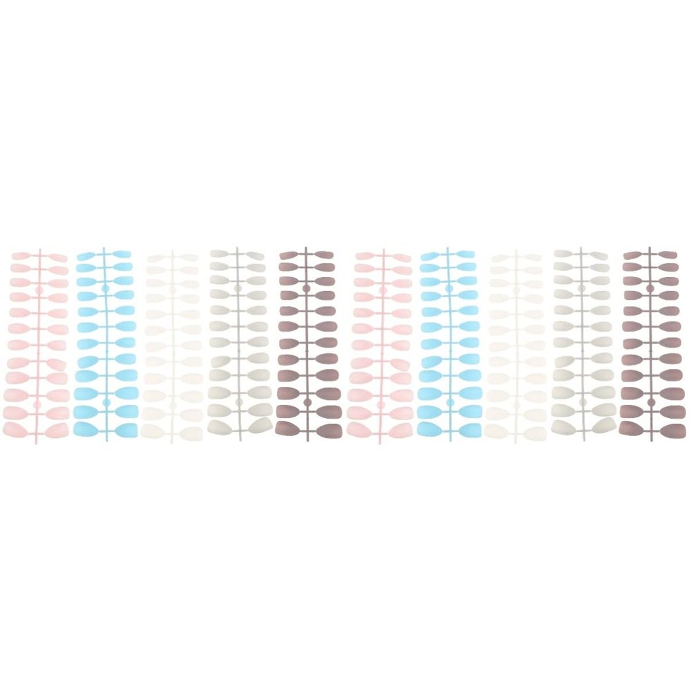 KALLORY 240pcs Detachable False Nails Color Fake Nail Tips Safe Reusable for Weddings Prom and Designs