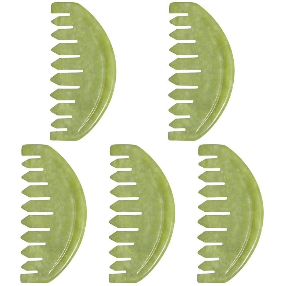 FOMIYES 5pcs Jade Scalp Massage Comb Relaxing for Hair Lightweight Body Scraping Board Jade Material for Enhanced and Lymph