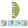 FOMIYES 5pcs Jade Scalp Massage Comb Relaxing for Hair Lightweight Body Scraping Board Jade Material for Enhanced and Lymph view 4