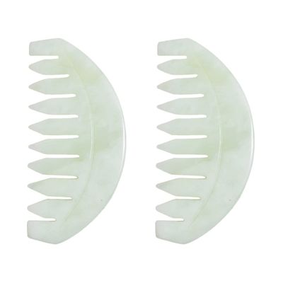 FOMIYES 2pcs Natural Jade Massage Comb for Scalp Care Wide-tooth Body Scraping Tool Static Gua Comb for Relaxation and Fatigue Relief for