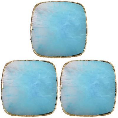 Beaupretty 3pcs Makeup Mixing Palette Nail Art Mirror Tray Resin Nail Display Tool Space-saving Chic Mixing Plate