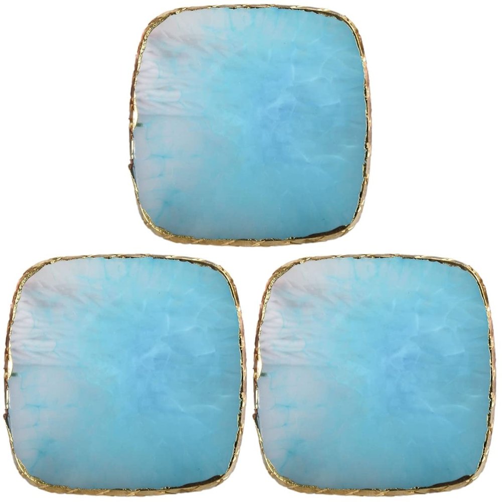 Beaupretty 3pcs Makeup Mixing Palette Nail Art Mirror Tray Resin Nail Display Tool Space-saving Chic Mixing Plate