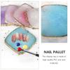 Beaupretty 3pcs Makeup Mixing Palette Nail Art Mirror Tray Resin Nail Display Tool Space-saving Chic Mixing Plate view 2