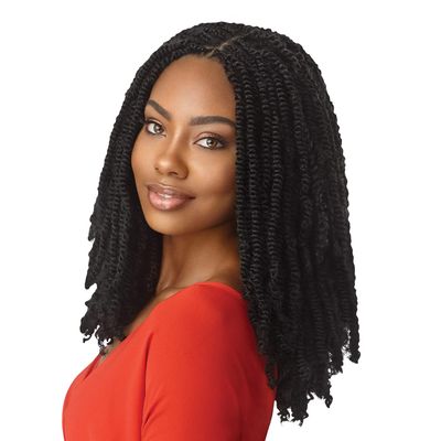 Outre X-Pression Synthetic Braid - 3X SPRINGY AFRO TWIST 24 (Color:1 Jet Black, Pack of 2)
