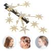2pcs Decoartive for Glittering Hair Women Golden Styling Bridal Children Valentine Wedding Rhinestones Xmas Gold Hairpins Gypsophila Glitter and Accessory Star view 4