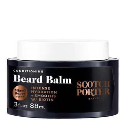 Scotch Porter Conditioning Beard Balm Smooth, Shape, Moisturize & Soften Coarse, Dry Facial Hair while Encouraging Growth for a Fuller/Healthier-Looking Beard Miami Duppy Scent, 3 oz. Jar