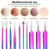 Pimple Popper Tool Kit - 10Pcs Blackhead Remover Comedone Extractor Tool Kit with Metal Case for Quick and Easy Removal of Pimples, Blackheads, Zit Removing, Forehead, Facial and Nose (Multicolor) view 2