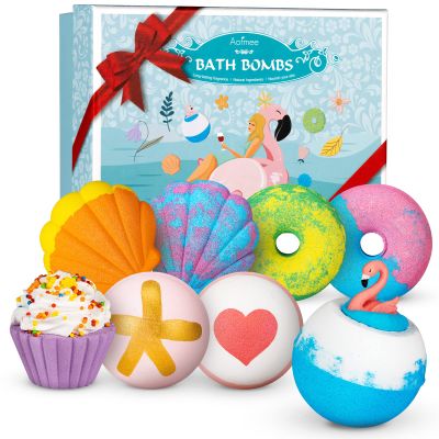 Aofmee Bath Bombs - 8 Bath Bombs for Women & Kids, Natural Spa Fizzy Bathbombs, Skin Moisturize Bubble Bath, Valentines Mothers Day Birthday Christmas Gifts for Women Her Girlfriend Mom Bridesmaid