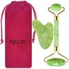 AECW Natural Jade Roller and Gua Sha Set for Face Eyes Tool Jade Facial Roller Noiseless Facial Massage Roller view 1