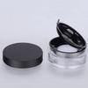 Beaupretty 3pcs Puff Container with Mirror Portable Makeup Case for Loose Beads and Art Supplies Double Design Elastic Mesh Black Lids view 2
