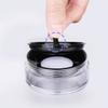 Beaupretty 3pcs Puff Container with Mirror Portable Makeup Case for Loose Beads and Art Supplies Double Design Elastic Mesh Black Lids view 4