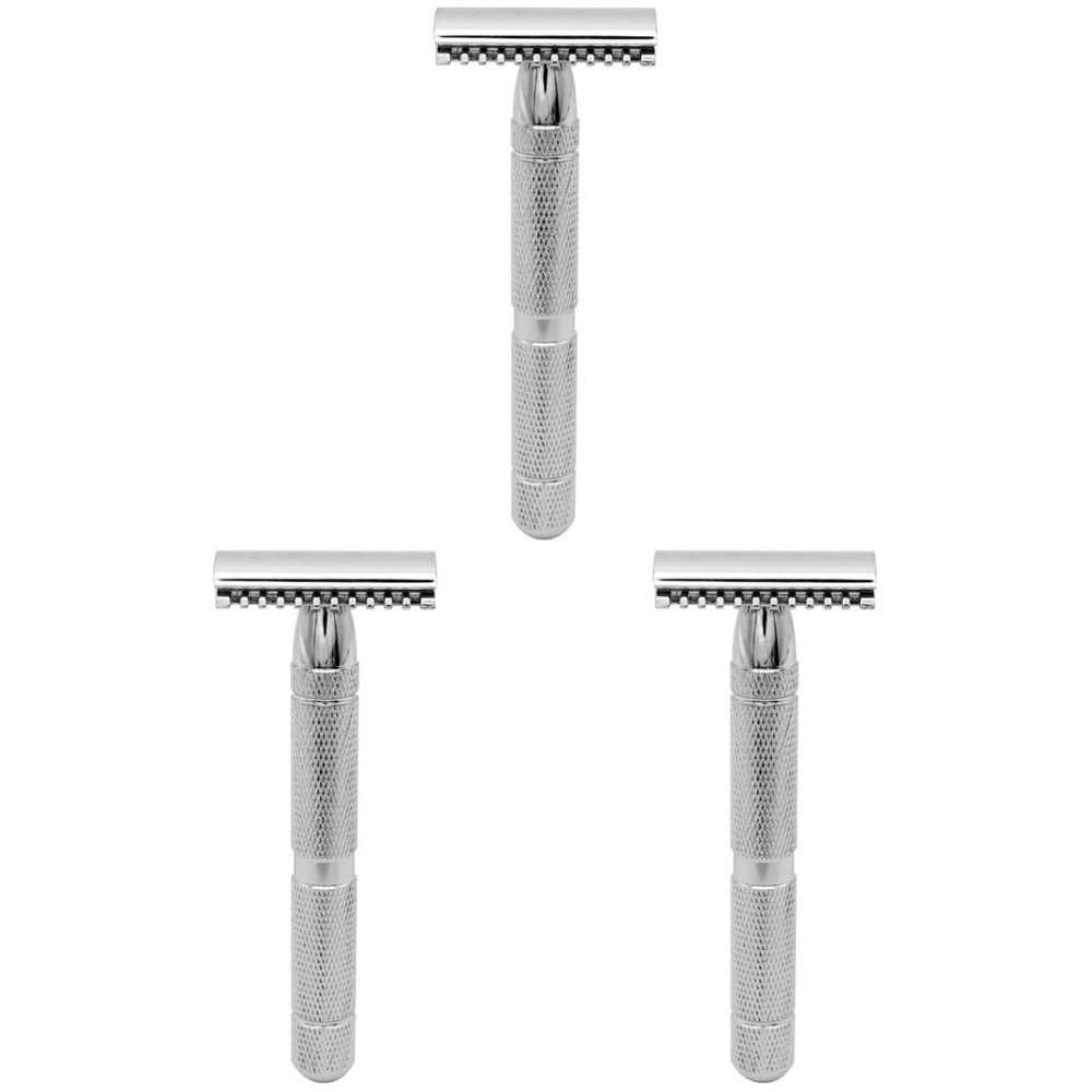 Beaupretty 3pcs Professional Barbershop Double Safety Razor Men Steel Razor Safe Men Shaver