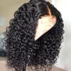 Imeya 13x6 HD Transparent Lace Mongolian Kinky Curly Lace Front Wig Natural Curly Pre Plucked Glueless Jerry Curly Wave Lace Frontal Wigs Human Hair Wet and Wavy Front Lace wig(150% Density,18inch) view 2