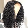Imeya 13x6 HD Transparent Lace Mongolian Kinky Curly Lace Front Wig Natural Curly Pre Plucked Glueless Jerry Curly Wave Lace Frontal Wigs Human Hair Wet and Wavy Front Lace wig(150% Density,18inch) view 4