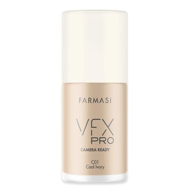 FARMASi VFX Pro Camera-Ready Liquid Foundation, Full Coverage Matte Finish, Lightweight Long-Wear, Oil-Free with Pore-Refining Sea-Water Formula, Non-Oxidizing Finish, 1 Fl Oz, 01 Cool Ivory