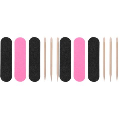 minkissy 400pcs Wooden Cuticle Sticks and Double-Sided Nail Files Nail Art Manicure and Pedicure Tools Convenient for Home and Salon Use