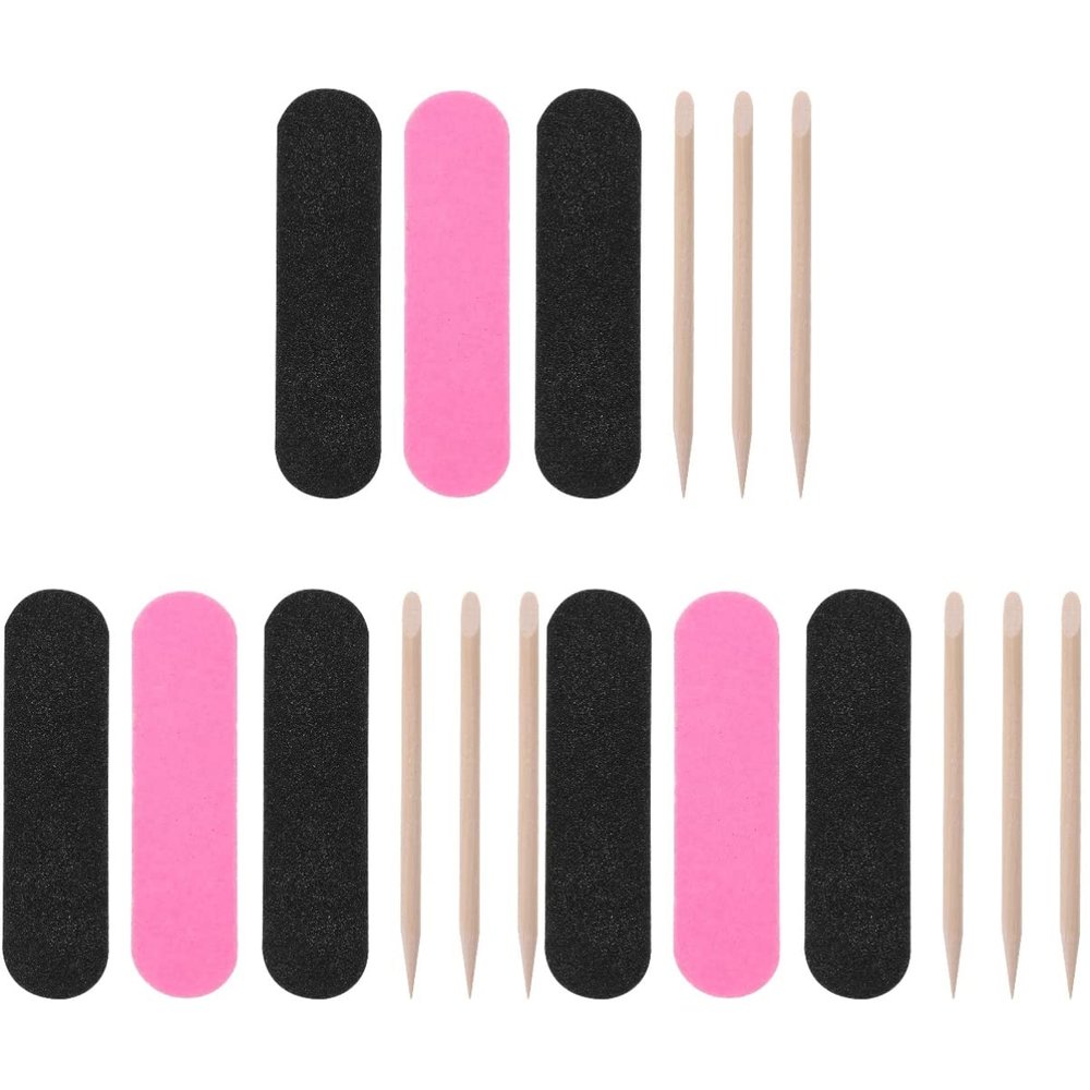 minkissy 600pcs Wooden Cuticle Sticks Double-sided Nail Files Manicure and Pedicure Care Tools Travel-friendly