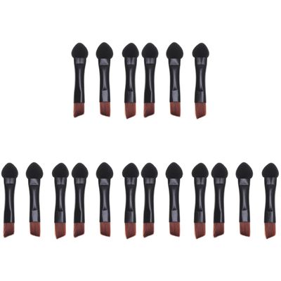 FRCOLOR 60pcs Double Sided Eye Shadow Sponge Applicator and Blending Brush for Women Portable Makeup Tool for Beginners and Professionals Black