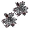2pcs Nonslip Flower Non Woman Hair Travel Claw Holder Large Accessory Barrette Claws, Accessories Jaw Clips Head Crystal Decors Catch Metal Alloy Claws Clamps Claw, Mini view 1