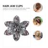 2pcs Nonslip Flower Non Woman Hair Travel Claw Holder Large Accessory Barrette Claws, Accessories Jaw Clips Head Crystal Decors Catch Metal Alloy Claws Clamps Claw, Mini view 2