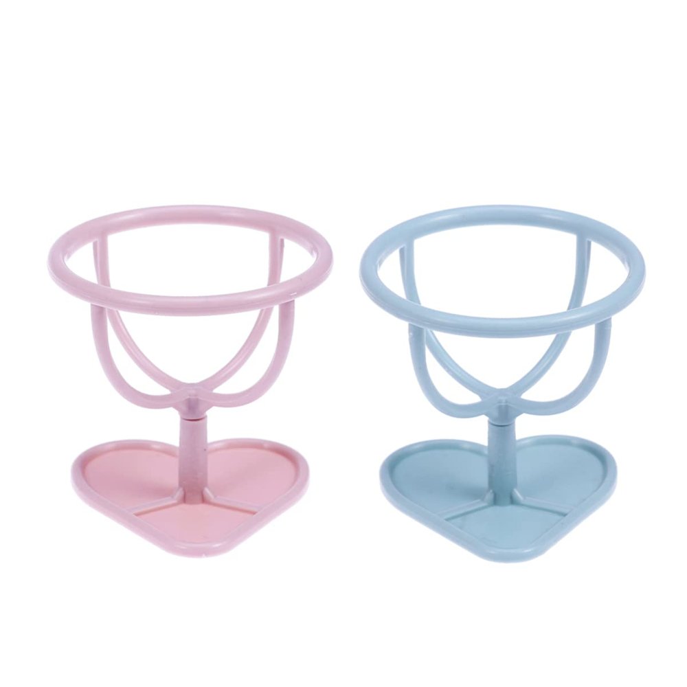 2pcs Blenders Stand Beauty Gourd Puff and Storage Holder for Wet Pink Sponges Light Drying Blue Make Display Makeup Ladies Women Bracket Rack Dry Plastic Shelf Girls