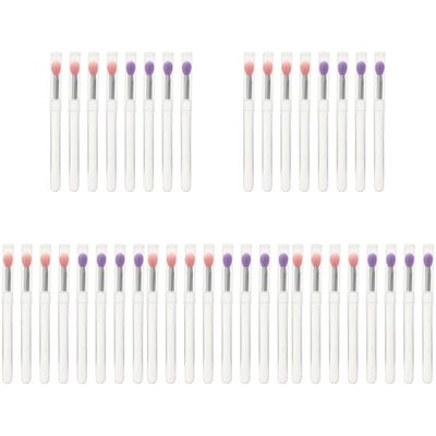 KALLORY 40pcs Makeup Applicators with Covers for Eyeshadow and Lipstick Transparent Handle Design for Effortless Application for Travel and Personal Use