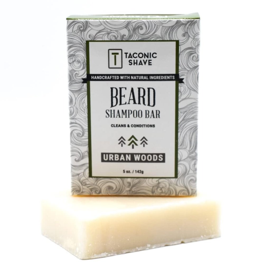 Taconic Shave Conditioniing Beard Shampoo Bar 5 Oz, 100% Natural/Handcrafted, Great For Itchy Beards, FIghts Beardruff while softening & Moisturizing with Natural Oils Ingredients- Urban Woods Scent