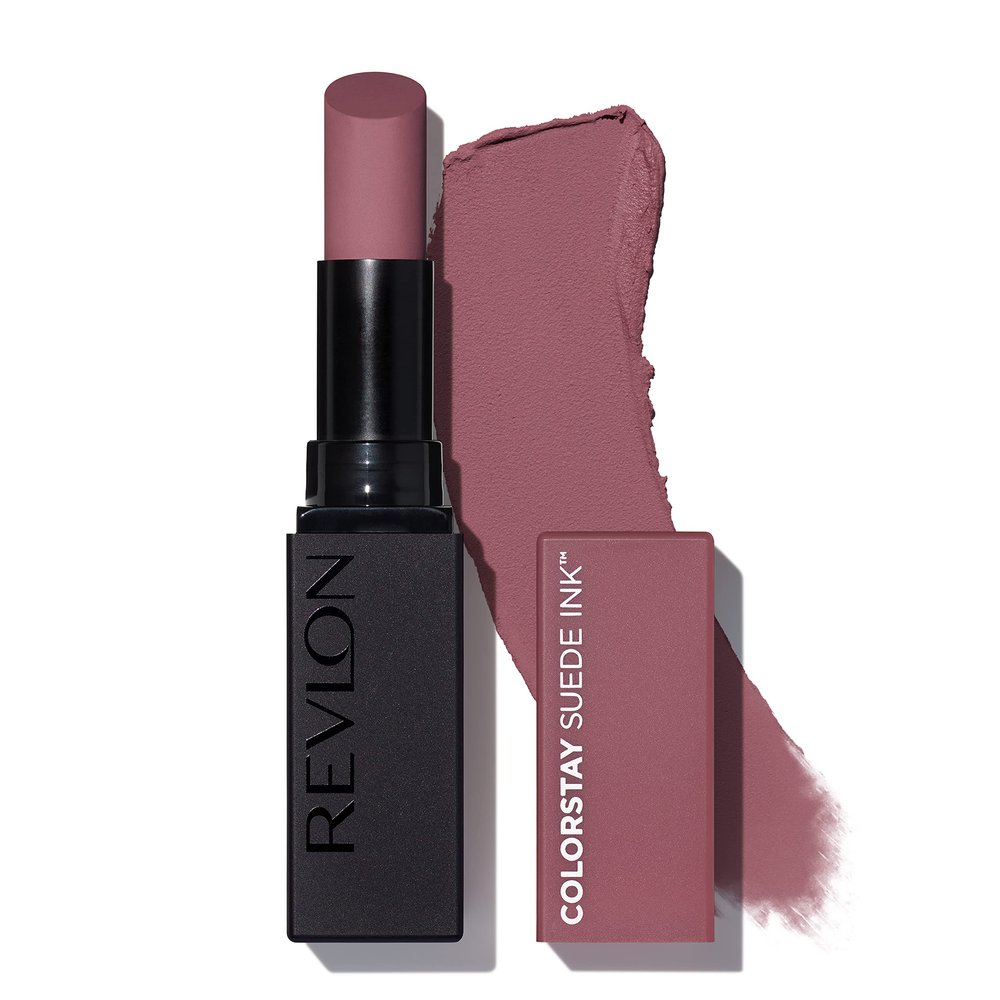 Revlon Lipstick, ColorStay Suede Ink, Built-in Primer, Stocking Stuffer for Women, Waterproof, Smudge-proof, Matte Color, 012 Power Trip, 0.09 oz