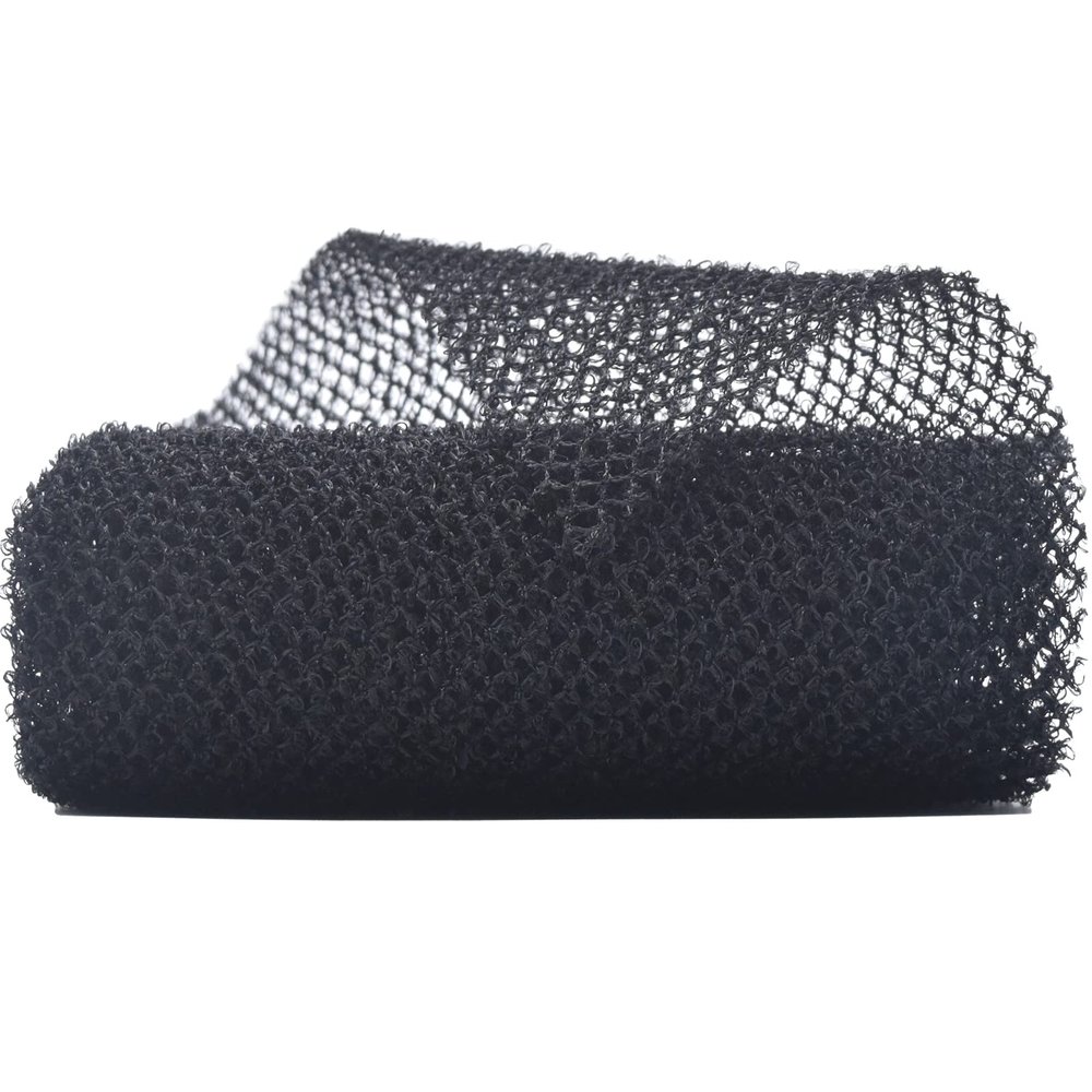 African Body Scrubber - Exfoliating Net for Bath and Shower - Black